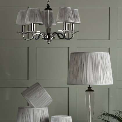 Laura Ashley - Hemsley Pleated Silk Shade Silver (8 inch)