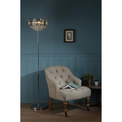 Laura Ashley - Vienna 3lt Floor Lamp Crystal Polished Chrome