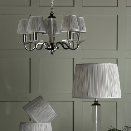 Laura Ashley - Hemsley Silk Shade Silver (5 inch)