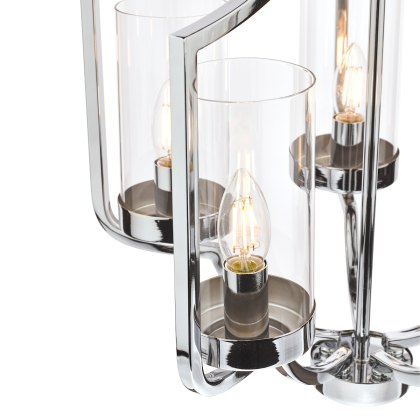 Laura Ashley - Joseph 5 Light Chandelier Polished Chrome Glass