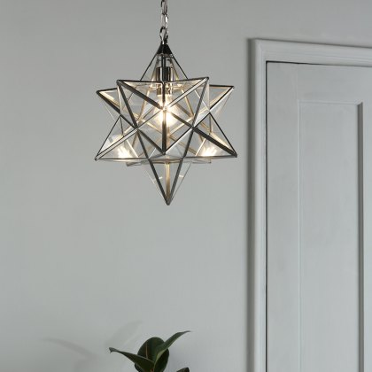 Laura Ashley - Large Star Pendant Silver Glass