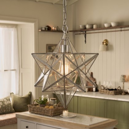 Laura Ashley - Large Star Pendant Silver Glass