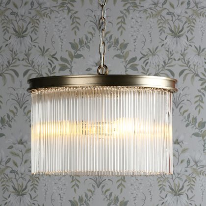 Laura Ashley - Manon 3 Light Pendant Champagne Clear Glass