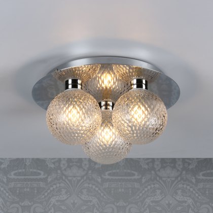 Laura Ashley - Prague 3 Light Flush Bathroom Light IP44