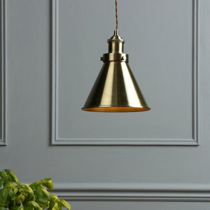 Laura Ashley - Rufus Pendant Antique Brass