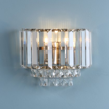 Laura Ashley - Vienna Wall Light Antique Brass Crystal