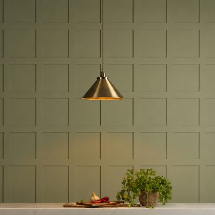 Laura Ashley - Rufus Pendant Antique Brass