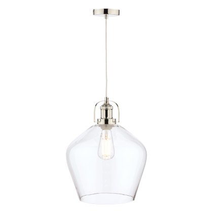 Laura Ashley - Rye Pendant Polished Nickel Clear Glass