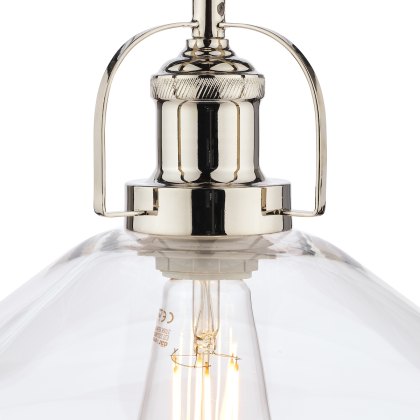 Laura Ashley - Rye Pendant Polished Nickel Clear Glass
