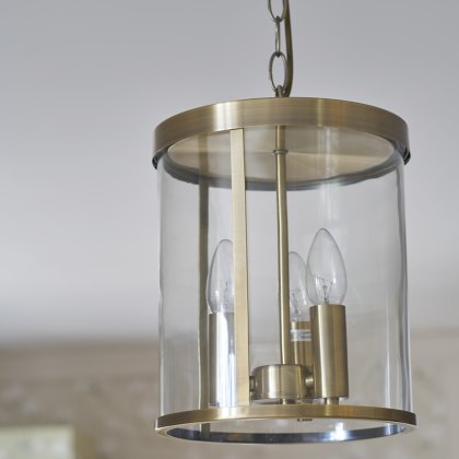 Laura Ashley - Selbourne 3 Light Lantern Antique Brass