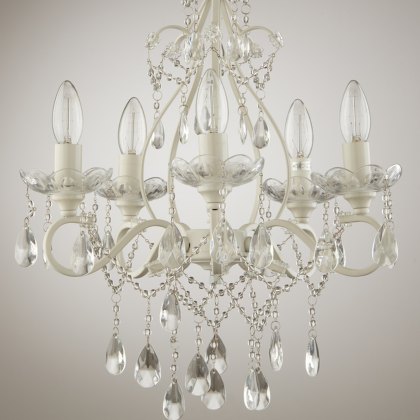 Laura Ashley - Shamley 5 Light Chandelier (Matt White Glass)