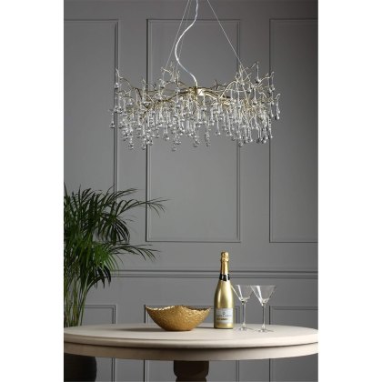 Laura Ashley - Willow 5lt Pendant Satin Champagne Crystal
