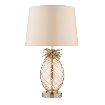 Laura Ashley - Small Pineapple Table Lamp Champagne Cut Glass With Shade