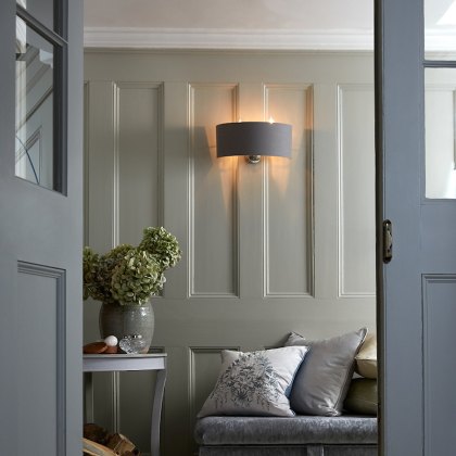 Laura Ashley - Sorrento 2 Light Wall Light With Charcoal Shade