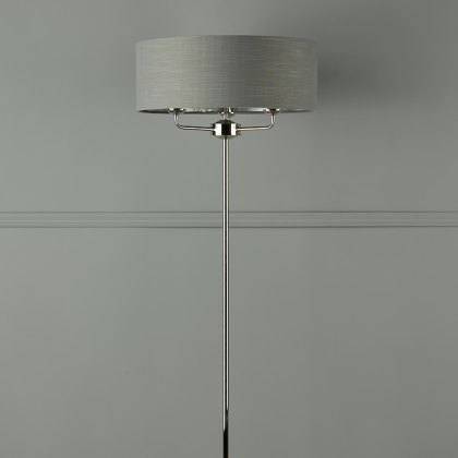 Laura Ashley - Sorrento 3 Light Floor Lamp With Charcoal Shade