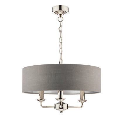 Laura Ashley - Sorrento 3 Light Pendant With Charcoal Shade