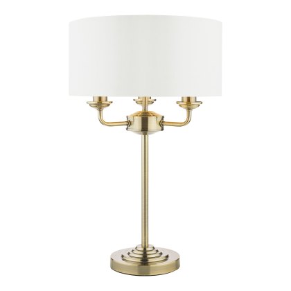 Laura Ashley - Sorrento 3 Light Table Lamp Antique Brass With Ivory Shade Laura Ashley - Sorrento 3 Light Table Lamp Antique Brass With Ivory Shade