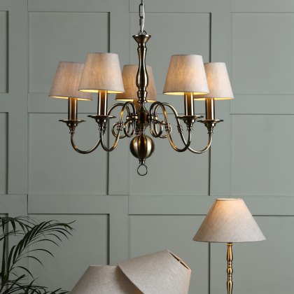Laura Ashley - Winchester 5lt Pendant Antique Brass Fitting Only