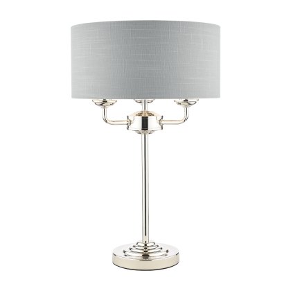 Laura Ashley - Sorrento 3 Light Table Lamp With Silver Shade Laura Ashley - Sorrento 3 Light Table Lamp With Silver Shade