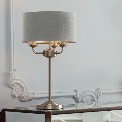 Laura Ashley - Sorrento 3 Light Table Lamp With Silver Shade