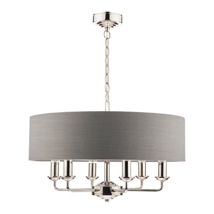 Laura Ashley - Sorrento 6 Light Pendant With Charcoal Shade