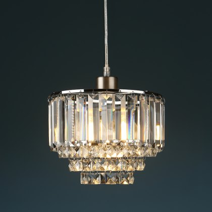 Laura Ashley - Vienna Easy Fit Pendant Crystal Light Antique Brass