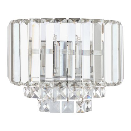 Laura Ashley - Vienna Wall Light Polished Chrome Crystal