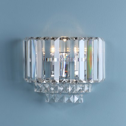 Laura Ashley - Vienna Wall Light Polished Chrome Crystal