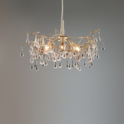 Laura Ashley - Willow 3 Light Pendant Champagne Clear Crystal