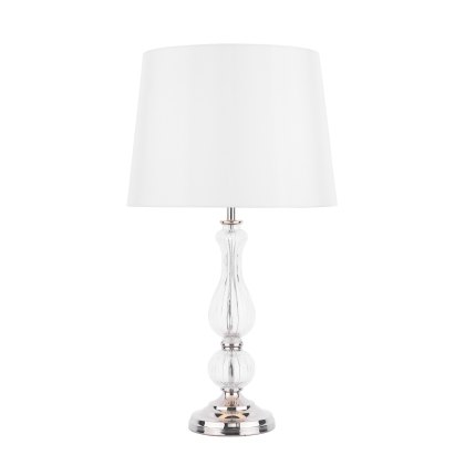 Laura Ashley - Bradshaw Table Lamp Ribbed Glass With Shade Laura Ashley - Bradshaw Table Lamp Ribbed Glass With Shade
