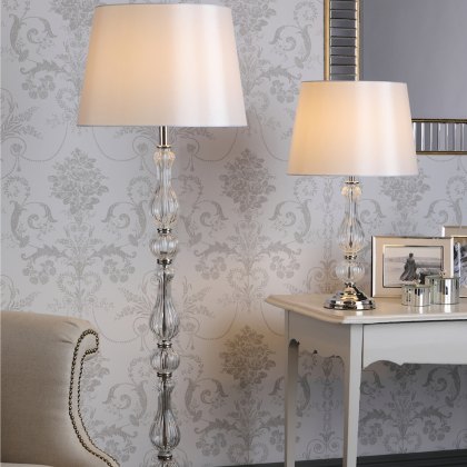 Laura Ashley - Bradshaw Table Lamp Ribbed Glass With Shade