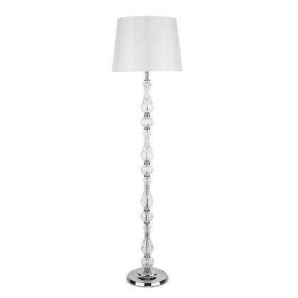 Laura Ashley - Bradshaw Floor Lamp Ribbed Glass With Shade Laura Ashley - Bradshaw Floor Lamp Ribbed Glass With Shade