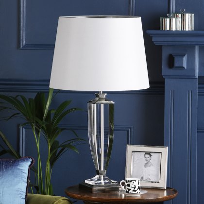 Laura Ashley Emyr Silk Tapered Drum Shade Grey (12inch)