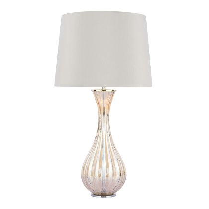 Laura Ashley - Nevern Table Lamp Champagne Glass Polished Chrome With Shade Laura Ashley - Nevern Table Lamp Champagne Glass Polished Chrome With Shade