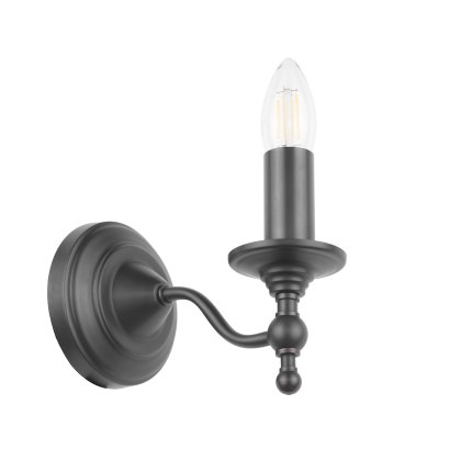 Laura Ashley - Ludchurch Single Wall Light Industrial Black Bracket Only