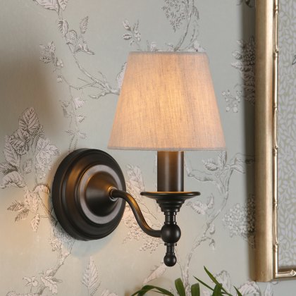 Laura Ashley - Ludchurch Single Wall Light Industrial Black Bracket Only