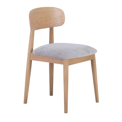 Crete - Wooden Dining Chair (Grey Seat Pad)