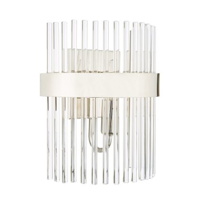 Laura Ashley - Alexa 2lt Wall Light Polished Nickel Glass Laura Ashley - Alexa 2lt Wall Light Polished Nickel Glass