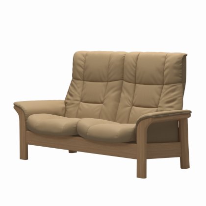 Stressless Buckingham Quickship - 2 Seat Sofa (Paloma Sand/Oak)