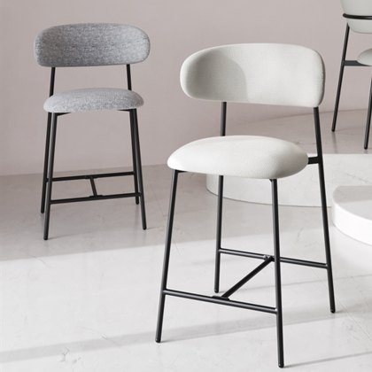 Milan - Counter Stool (Light Grey Fabric)