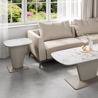 Florence - Side Table (White Ceramic)
