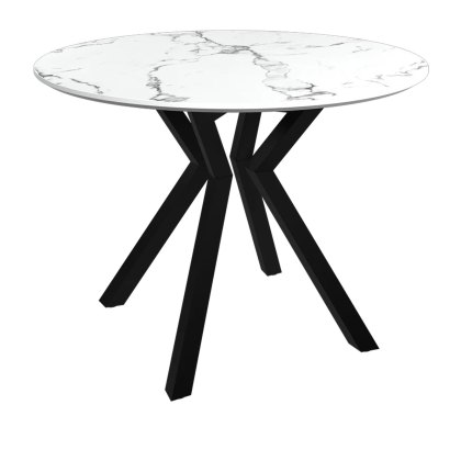 Sardinia - Round Dining Table (Marble Look White)