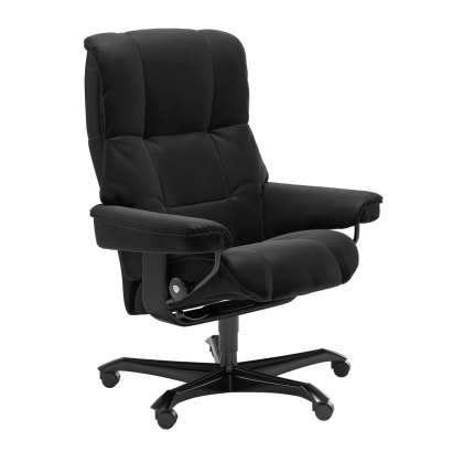 Stressless Consul M Quickship Office Chair Batick Black Black