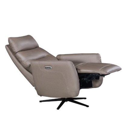 Nashville - Lift Swivel Recliner Chair (Dark Taupe Leather)