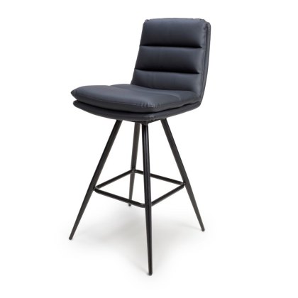 Nobo - Swivel Bar Chair (Black Faux Leather)