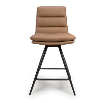 Nobo - Swivel Counter Chair (Tan Faux Leather)