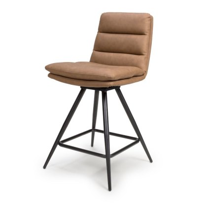 Nobo - Swivel Counter Chair (Tan Faux Leather)