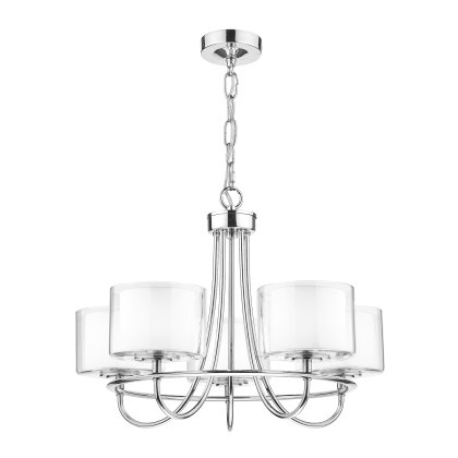 Laura Ashley - Southwell 5 Light Chandelier Polished Nickel Glass Shades Laura Ashley - Southwell 5 Light Chandelier Polished Nickel Glass Shades