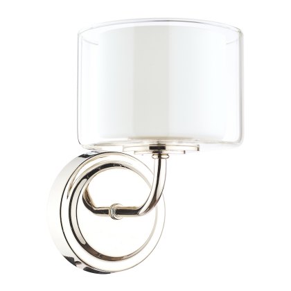 Laura Ashley - Southwell Wall Light Polished Nickel Glass Shade