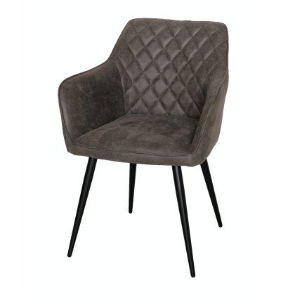 Charlie - Dining Carver Chair (Grey Fabric)